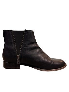 Frye Black Leather Boots Carley Zip Chelsea Women’s 7.5 Ankle Casual‎ Moto